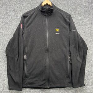 Eddie Bauer Jacket Men's Medium Black Full Zip Fleece Pape Kenworth Logo EB224